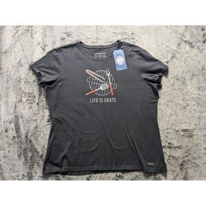 Life Is Good Short Sleeve Shirt Women's Size XXL Gray